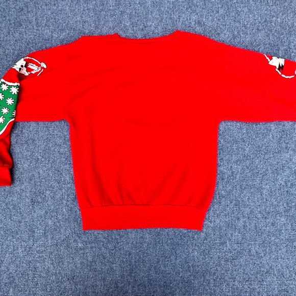 VTG 88 Xmas Sweatshirt Small Cats in Stockings Together For the Holidays 3D Puff - Picture 2 of 7
